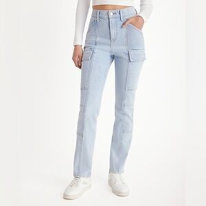 Express Light Blue Cargo Pocket Slim Jean